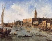 Francesco Guardi The Doge-s Palace and the Molo from the Basin of San Marco oil painting on canvas